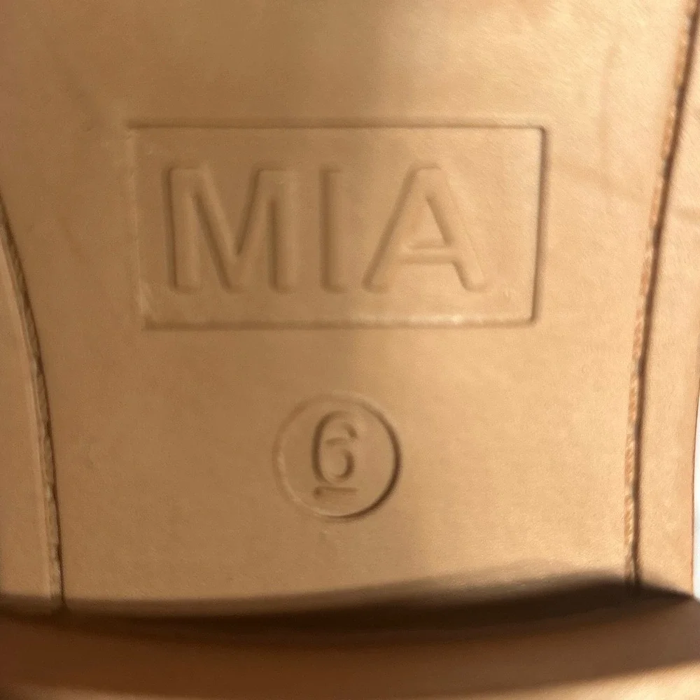 MIA‎ Women's Brown Leather Over the Knee Boots Side Zip Block Heel Size 6